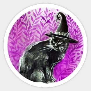 Halloween Witch Cat ( Inktober 12 ) Sticker